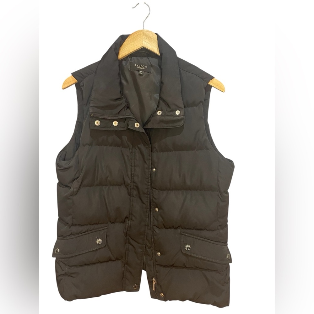 Talbots Women's Puffer Down Black
Vest Size Size M